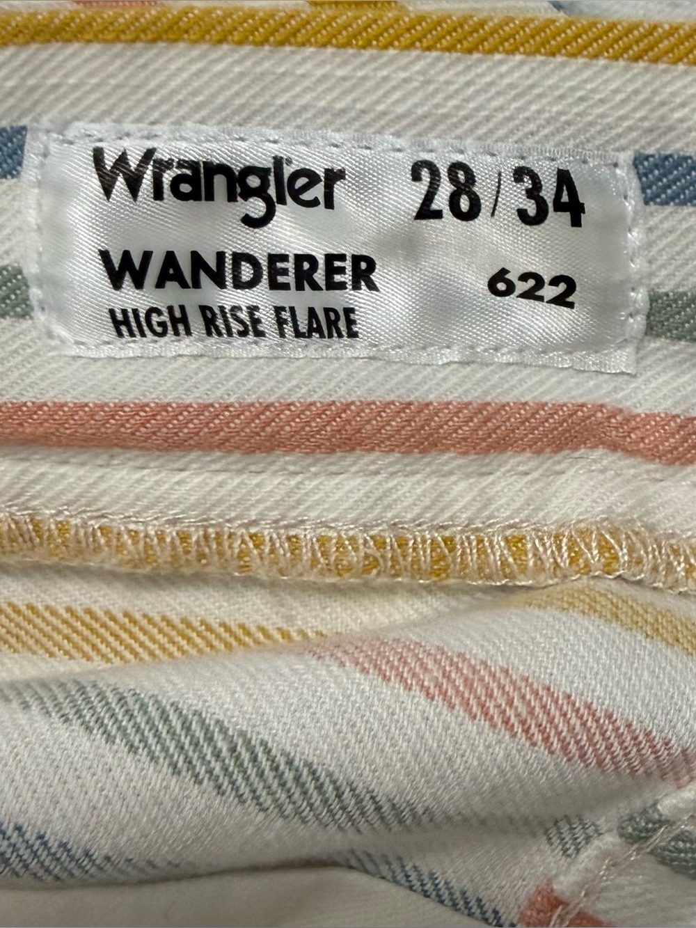 Wrangler Wanderer High-Rise Vertical Stripe Flare Jeans - Rainbow - Picture 9 of 9